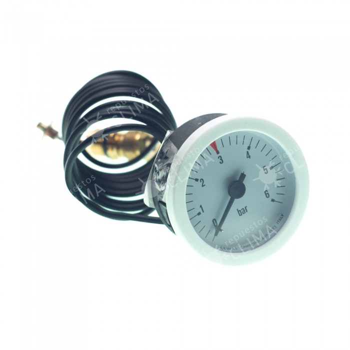 MANOMETRO CAPILAR 52Ø 0-6 BAR 1/4" M (2 PASOS) 1500mm