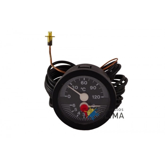 TERMOMANOMETRO 0/120ºC 1500MM CU PVC 6B 1/4”G