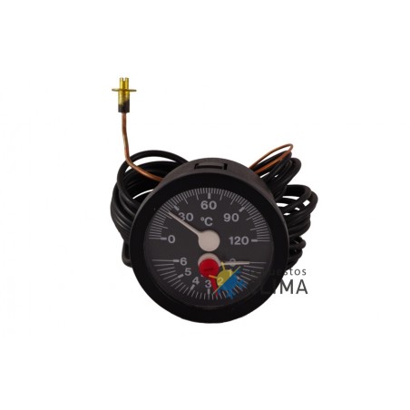 TERMOMANOMETRO 0/120ºC 1500MM CU PVC 6B 1/4”G