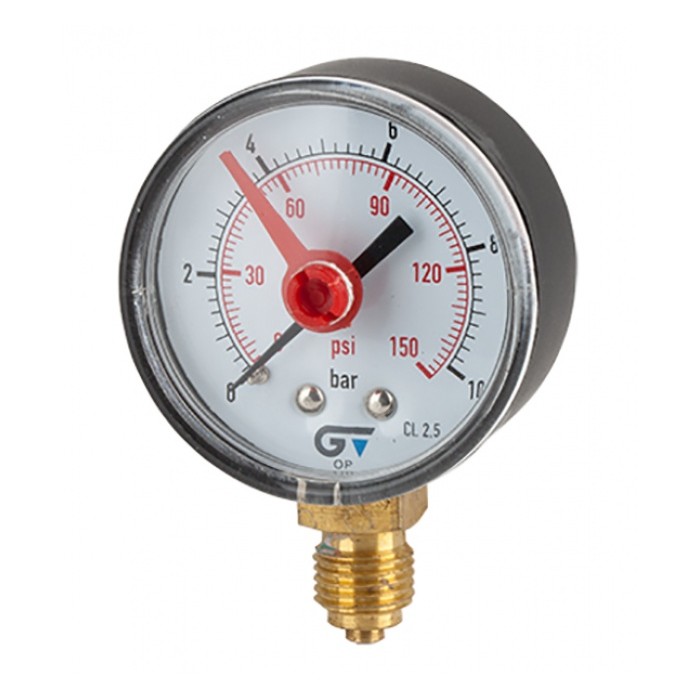 MANOMETRO Ø53 VERTICAL G1/4" 0-10 Bar / 0-150 PSI
