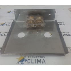 SOPORTE CONTADOR G-4 110mm INOX CON RACORES 7/8"