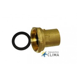 VALVULA ESFERA BOMBA CIRCULACION 1"H CON RACOR MOVIL 1 1/2"H