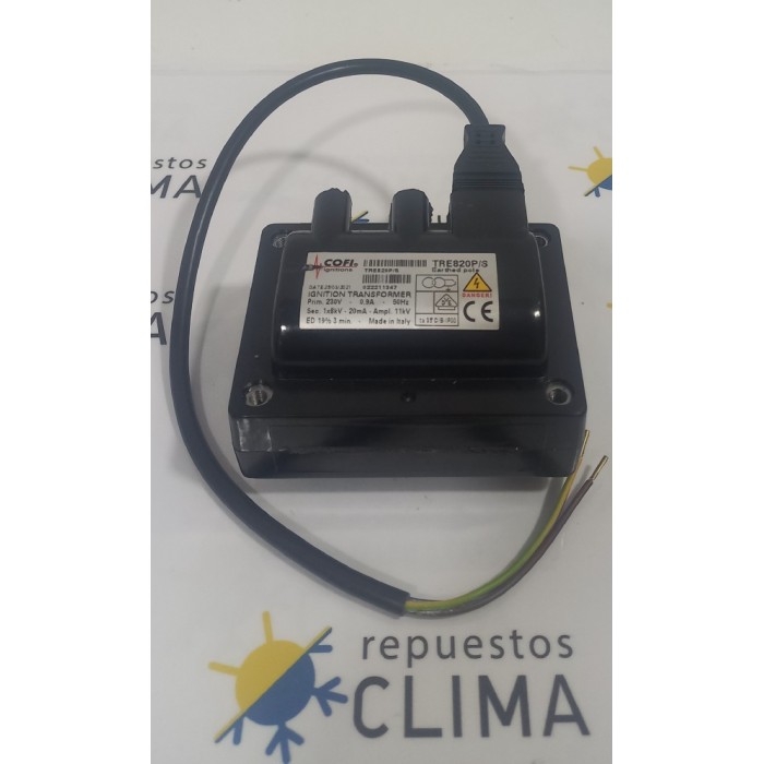 TRANSFORMADOR ENCENDIDO TRE820P/S 1x8kV 20mA 230V/50Hz 19%