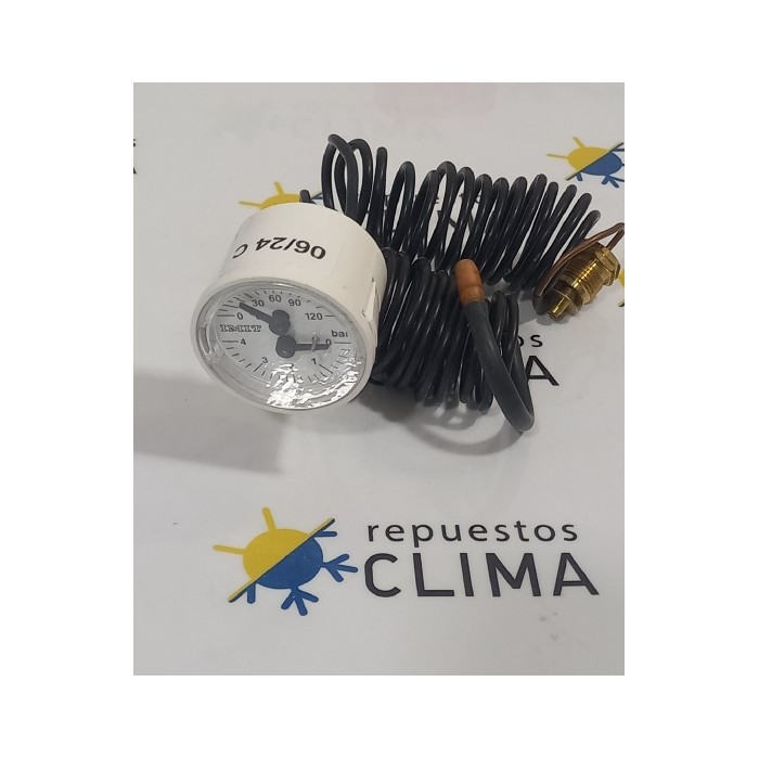TERMOMANOMETRO CAPILAR Ø 0/120C 155MM CU PVC 4B 1/4G E/B