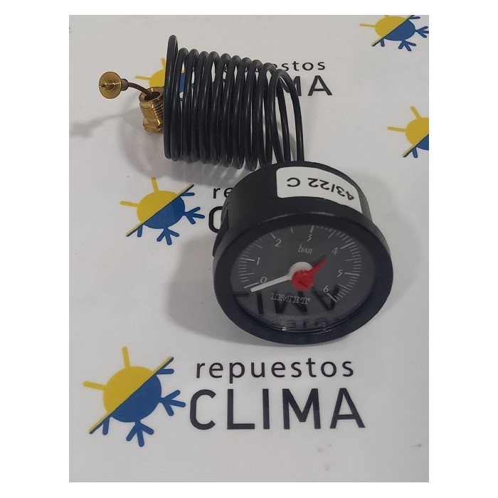 MANOMETRO CAPILAR Ø52 6BAR 1500MM CU PVC 1/4G E/N A/N IMIT