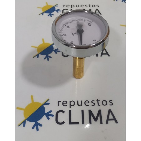 KIT TERMOMETRO BIOMETALICO Ø52 9X50MM 0/120 CON VAINA LATON