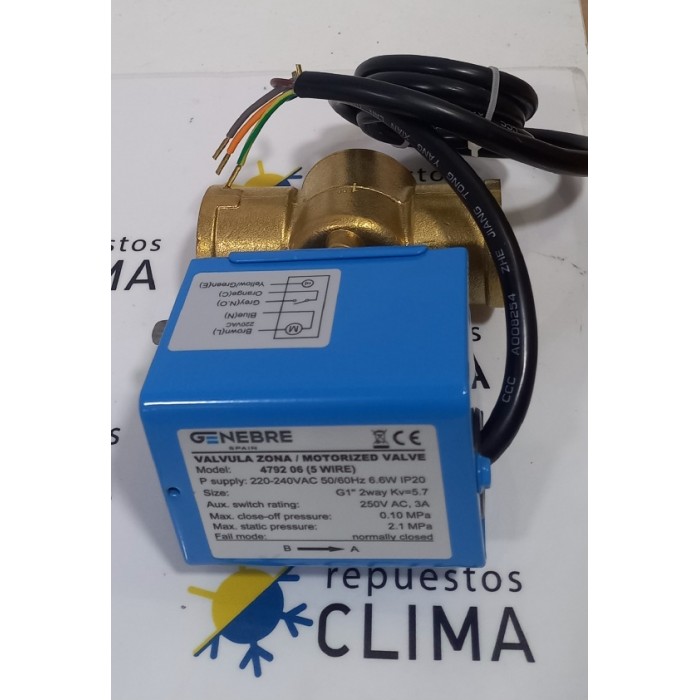 VALVULA MOTORIZADA DE ZONA 2 VIAS 5 HILOS 1" H