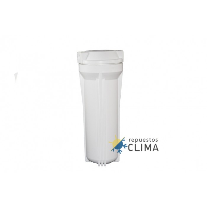 PORTAFILTRO OPACO BLANCO DE 1 JUNTA ALTURA 10" CONEX 1/4"