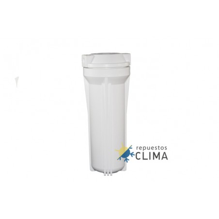 PORTAFILTRO OPACO BLANCO DE 1 JUNTA ALTURA 10" CONEX 1/4"