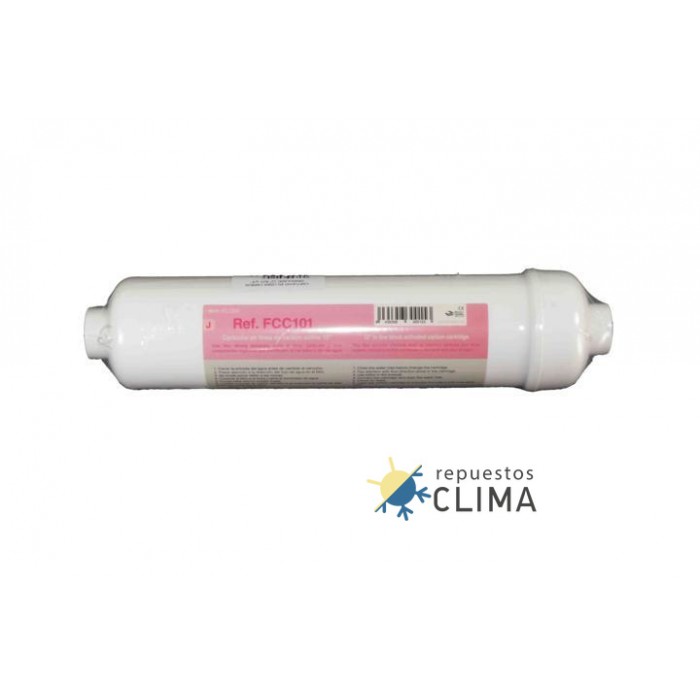 CARTUCHO EN LINEA CARBON GRANULADO 12" ROSCA H 1/4"