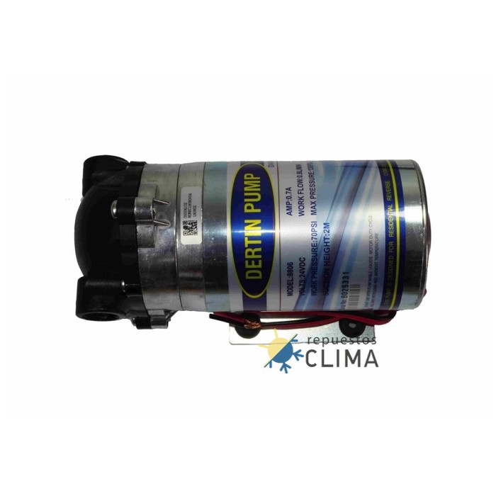 BOMBA DE PRESIÓN 50/75 GPD - 1´2 LPM - 24 VDC AMPS - 1A