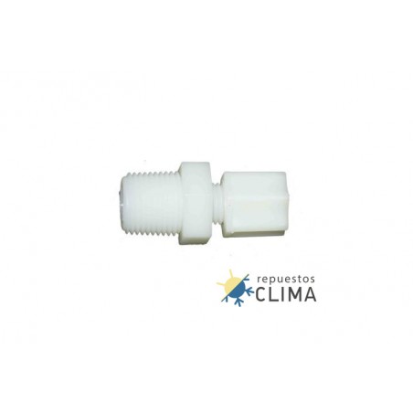 CONECTOR LINEAL - 1/4 JACO - 3/8 ROSCA M