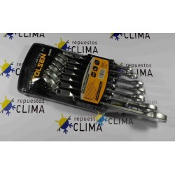JUEGO 7 PIEZAS LLAVES COMBINADAS CON CARRACA