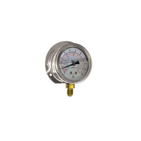 MANOMETRO Ø63 GLICERINA VERT+BD 1/4 SAE -1..+10 Bar/psi CL 1,6