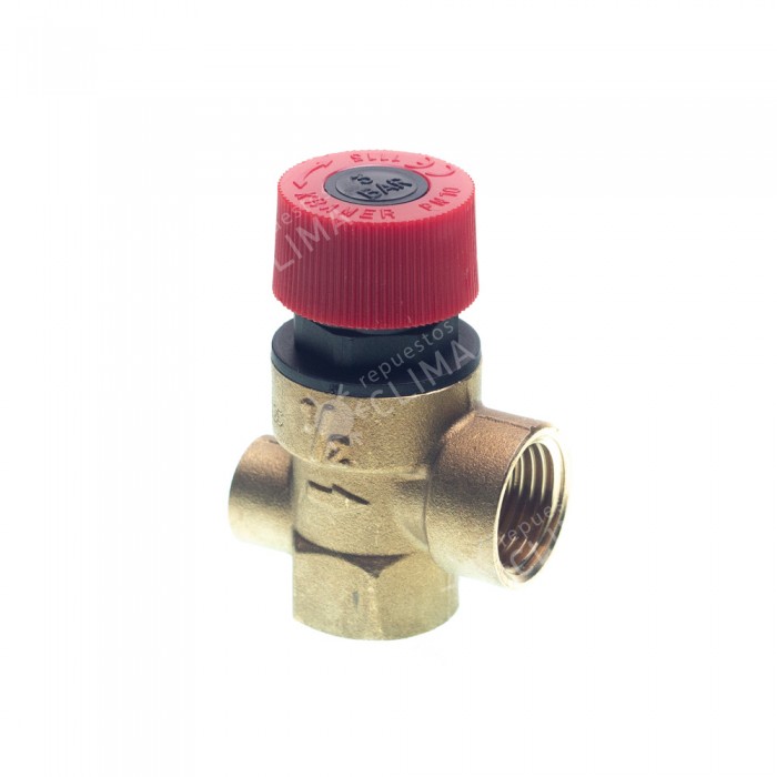 VALVULA SEGURIDAD 1/2" 3Bar H-H CON TOMA PARA MANOMETRO
